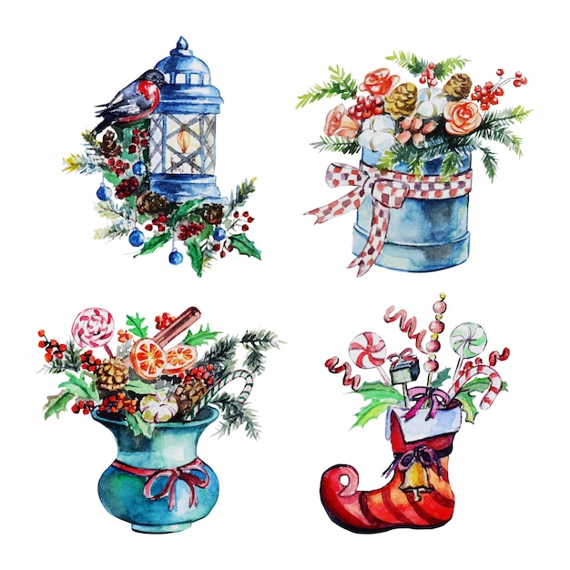 Conjunto de la decoración de Navidad