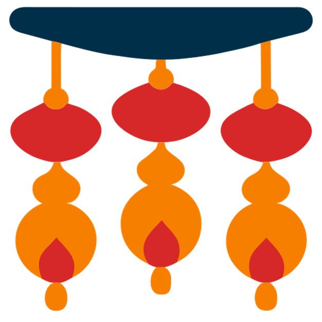 conjunto de decoraciones de año lunar icono formas de colores
