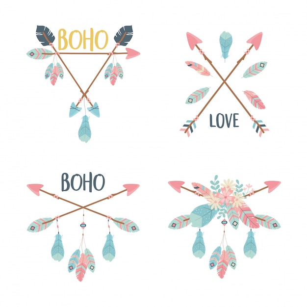 Conjunto de decoraciones estilo boho