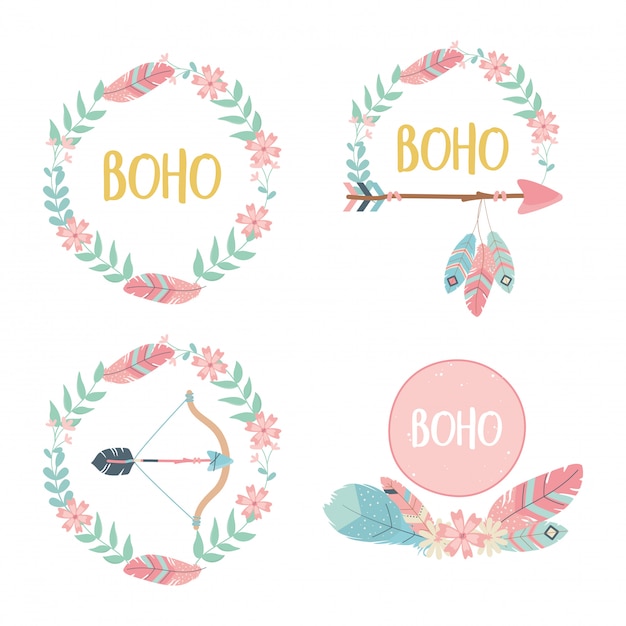 Conjunto de decoraciones estilo boho