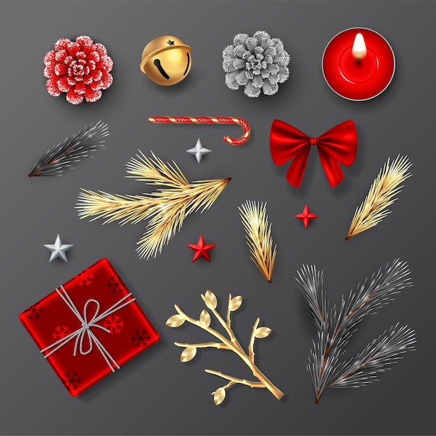 Conjunto de decoraciones navideñas