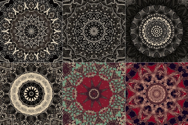 conjunto, de, decorativo, ornamento, elemento inconsútil