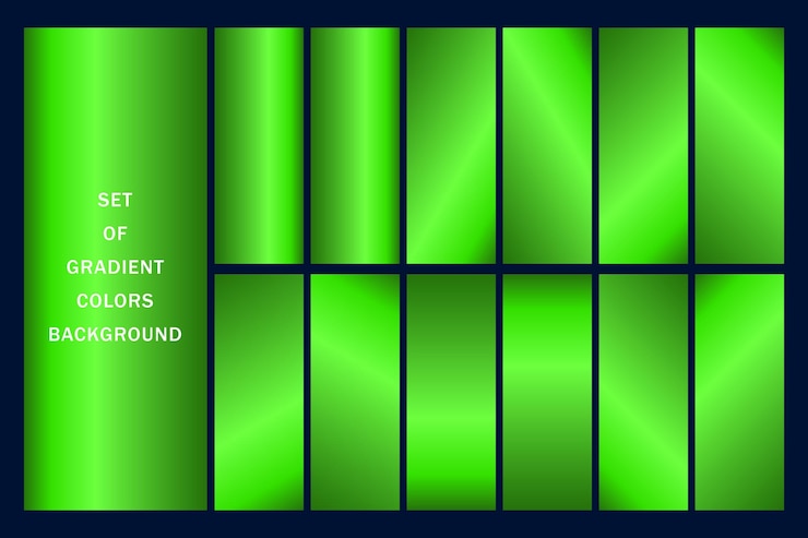Vector conjunto de degradado de color verde