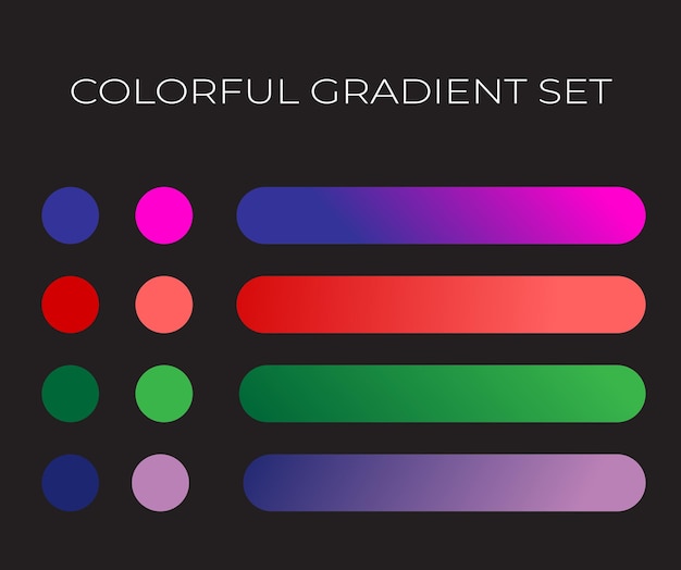 Conjunto degradado colorido