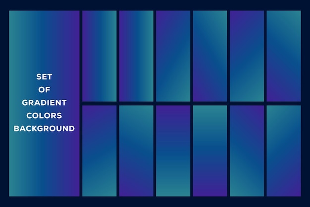conjunto de degradado de fondo azul