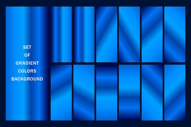 conjunto de degradado de fondo azul