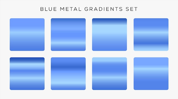 Vector conjunto degradado de metal azul