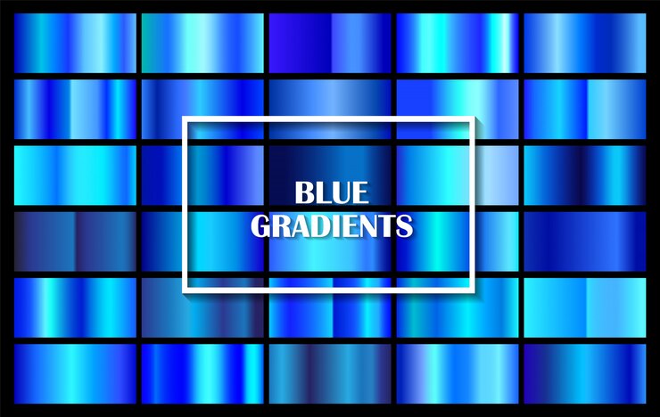 Vector conjunto de degradados azules