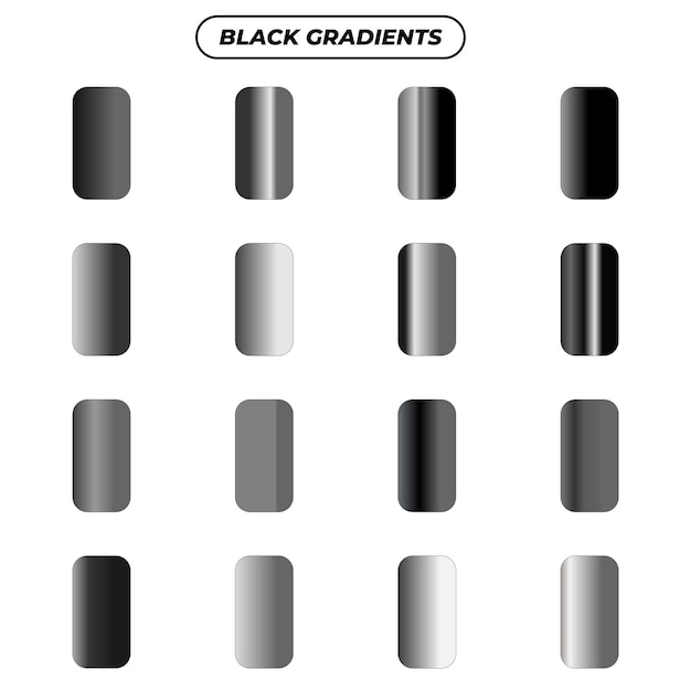 Conjunto de degradados negros