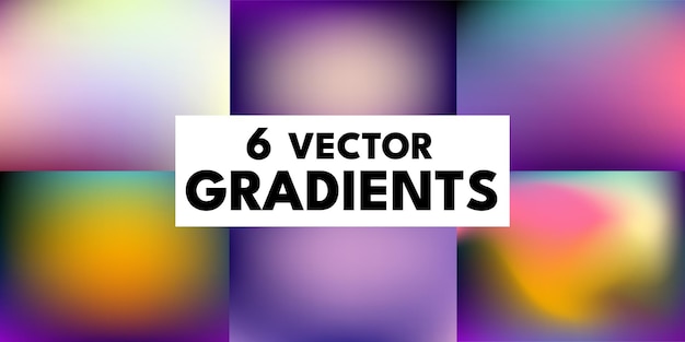 Un conjunto de degradados vectoriales brillantes en combinaciones de colores de tendencia