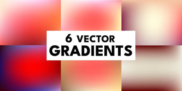 Un conjunto de degradados vectoriales en combinaciones de colores apasionantes de tendencia