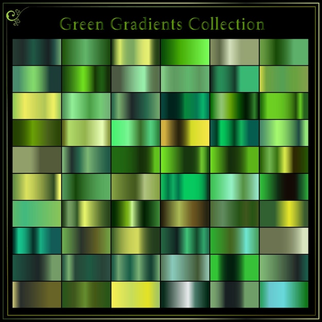 Conjunto de degradados verdes Color de la naturaleza Ilustración vectorial