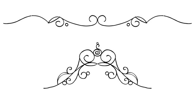 conjunto de delimitadores en blanco y negro para separadores de texto