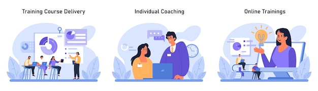 Conjunto de desarrollo profesional que involucra la impartición de cursos de formación, entrenamiento individual a medida y