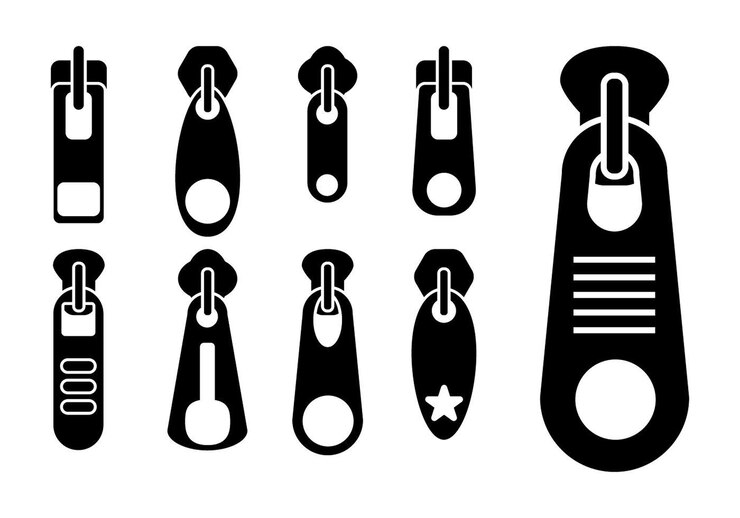 Vector conjunto de deslizadores de cremallera