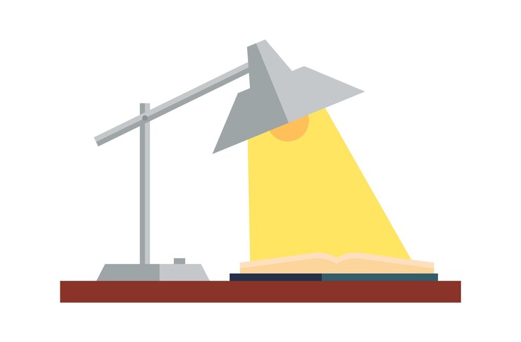 Vector conjunto de detective de icono plano de luz de mesa de oficina