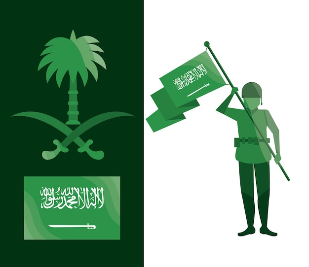 Vector conjunto de día de arabia saudita