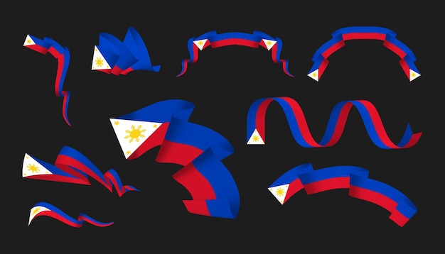 Conjunto del día de la independencia de la bandera de filipinas