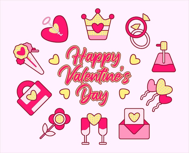 Conjunto de día de san valentín clipart02