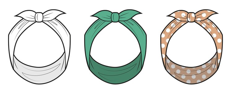 Vector conjunto de diadema retro para peinados de mujer