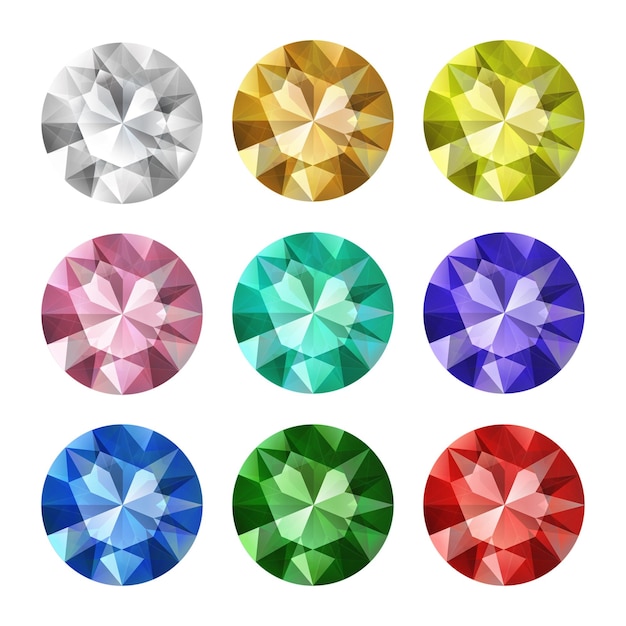 Vector conjunto de diamantes de colores aislados