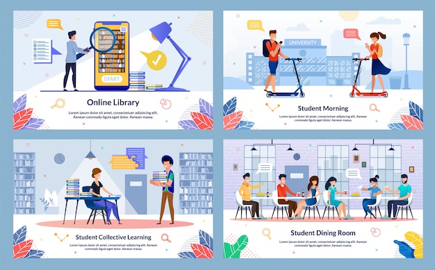 Conjunto de diapositivas de la biblioteca en línea