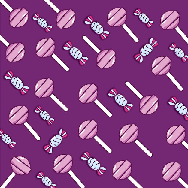 Conjunto dibujado a mano de patrones de dulces