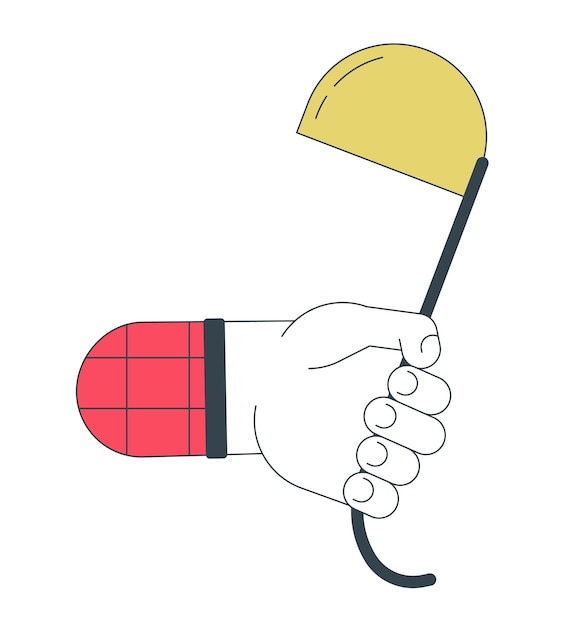 Conjunto de dibujos animados 2D de utensilios de cocina mano en blanco para diseño de interfaz de usuario web Imagen de héroe de color aislado editable
