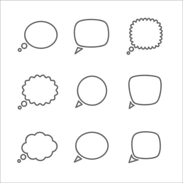 Conjunto de dibujos animados de burbujas parlantes