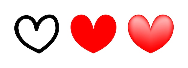 Conjunto de dibujos animados de corazón Ilustración vectorial