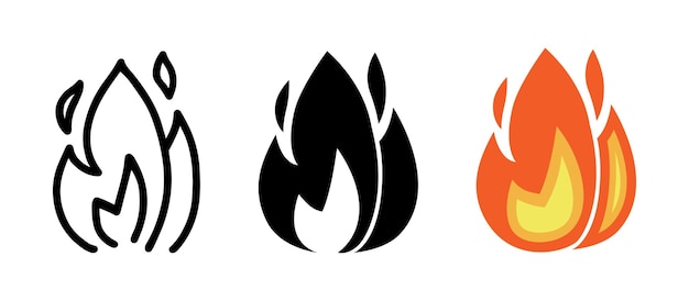 Conjunto de dibujos animados de efecto fuego Vector