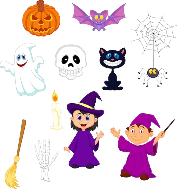 Conjunto de dibujos animados de halloween