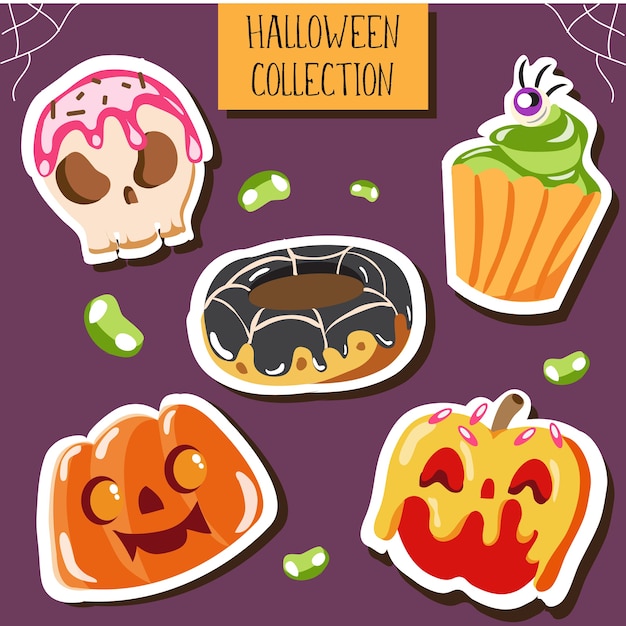 Vector conjunto de dibujos animados de halloween