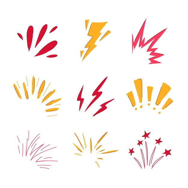 conjunto de dibujos animados de ilustración vectorial