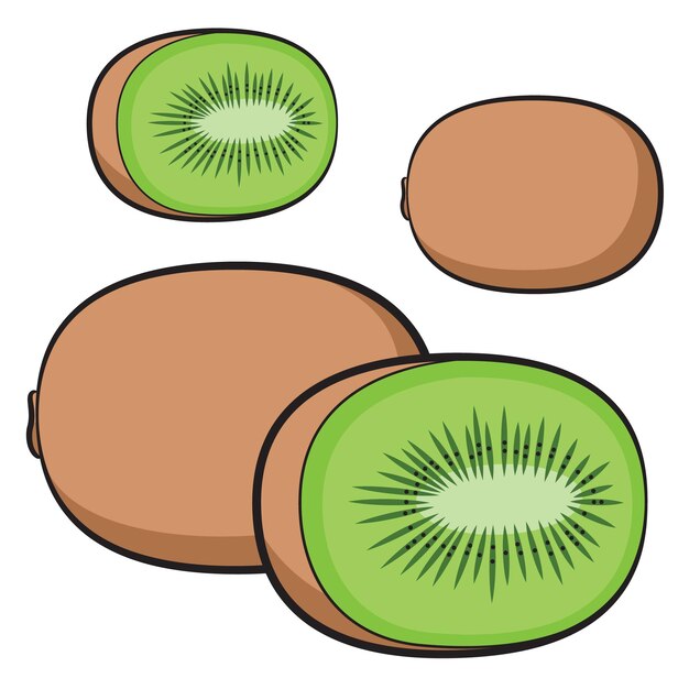 Conjunto de dibujos animados de kiwi