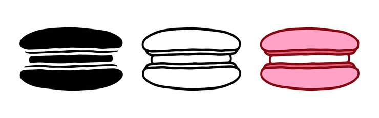 Vector conjunto de dibujos animados de macarrones ilustración vectorial