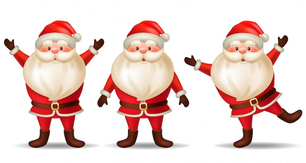 Conjunto de dibujos animados de santa claus.