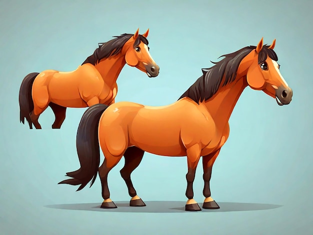 conjunto de dibujos animados vectoriales de caballos aislados