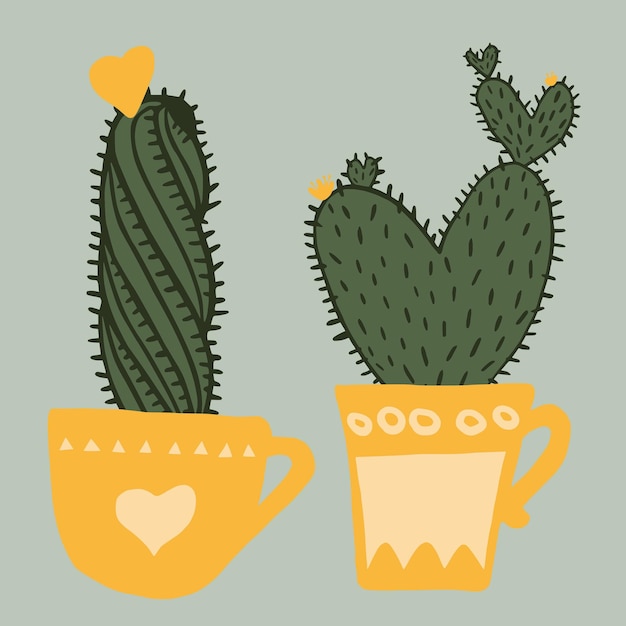 Conjunto de dibujos suculentos