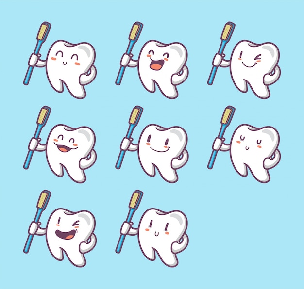 conjunto de dientes divertidos