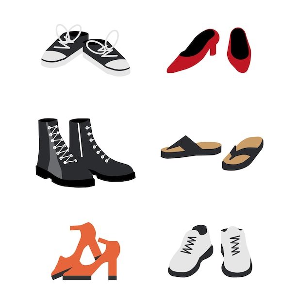 conjunto, de, diferente, zapatos, aislado