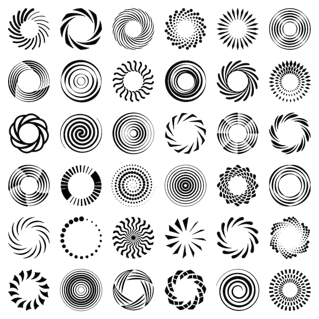 Conjunto de diferentes círculos Elementos de diseño abstracto Formas geométricas vectoriales redondas