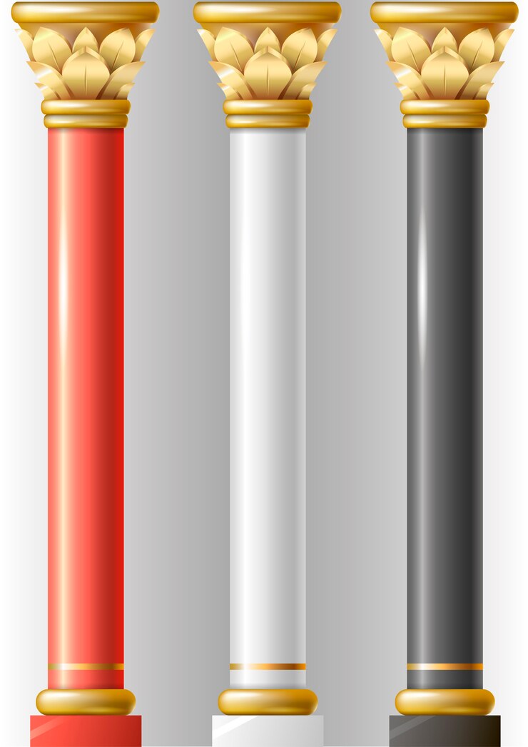 Vector conjunto de diferentes columnas de lujo.