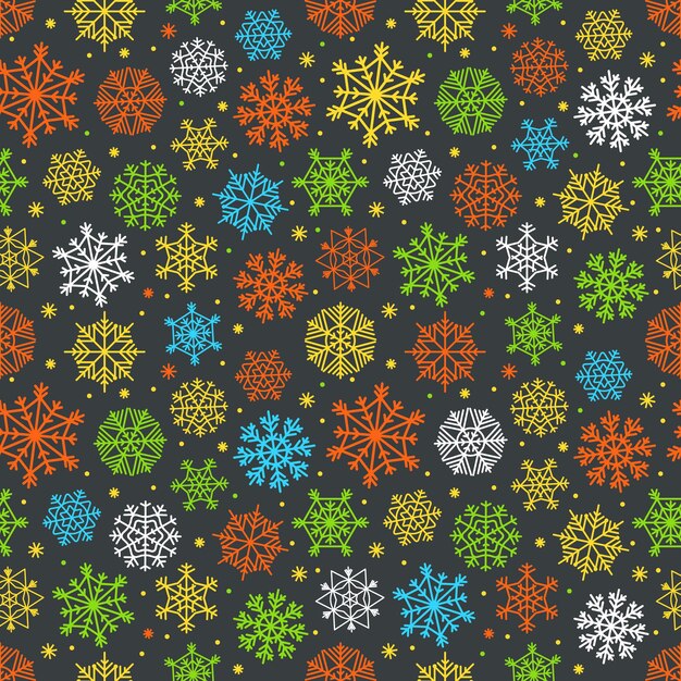 Conjunto de diferentes copos de nieve. Fondo transparente abstracto