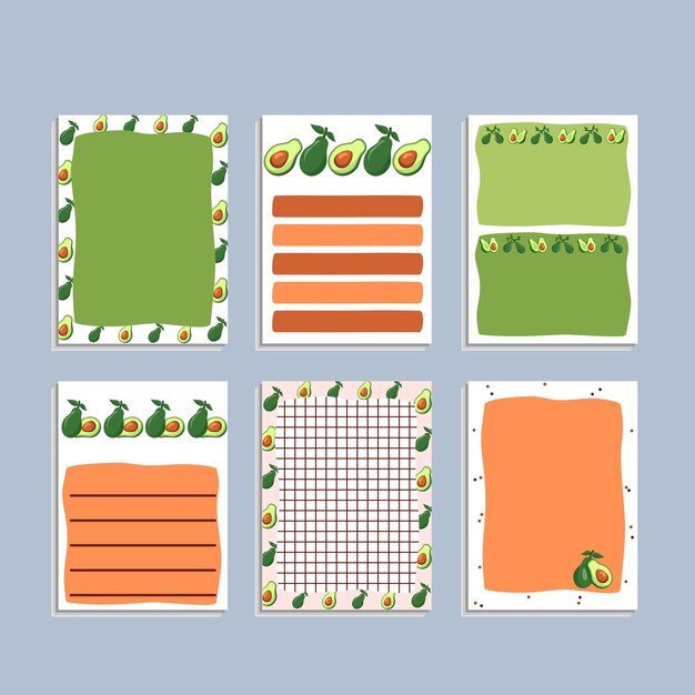 Vector un conjunto de diferentes etiquetas de papel para un menú de frutas y verduras.