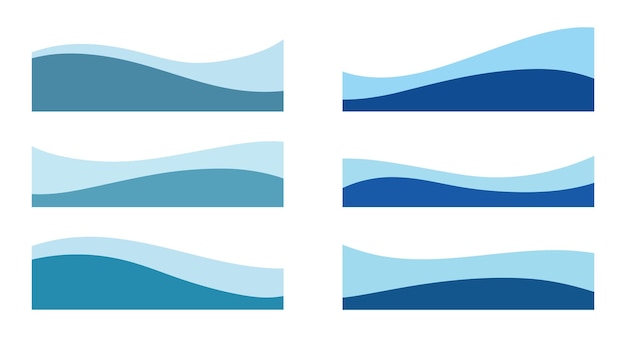 Un conjunto de diferentes formas de divisores modernos ondulados para un vector de aplicación de sitio web de banner