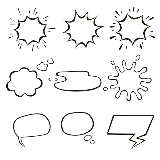 Conjunto de diferentes formas de habla. ilustración vectorial