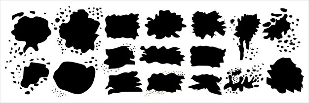 Conjunto de diferentes formas de manchas Formas líquidas abstractas aleatorias elementos orgánicos abstractos redondos