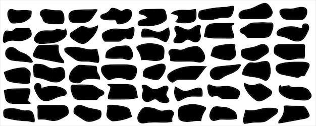 Conjunto de diferentes formas de manchas Formas líquidas abstractas aleatorias elementos orgánicos abstractos redondos
