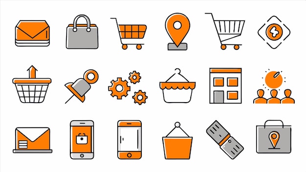 un conjunto de diferentes iconos para la tienda el sitio web para el sitio web